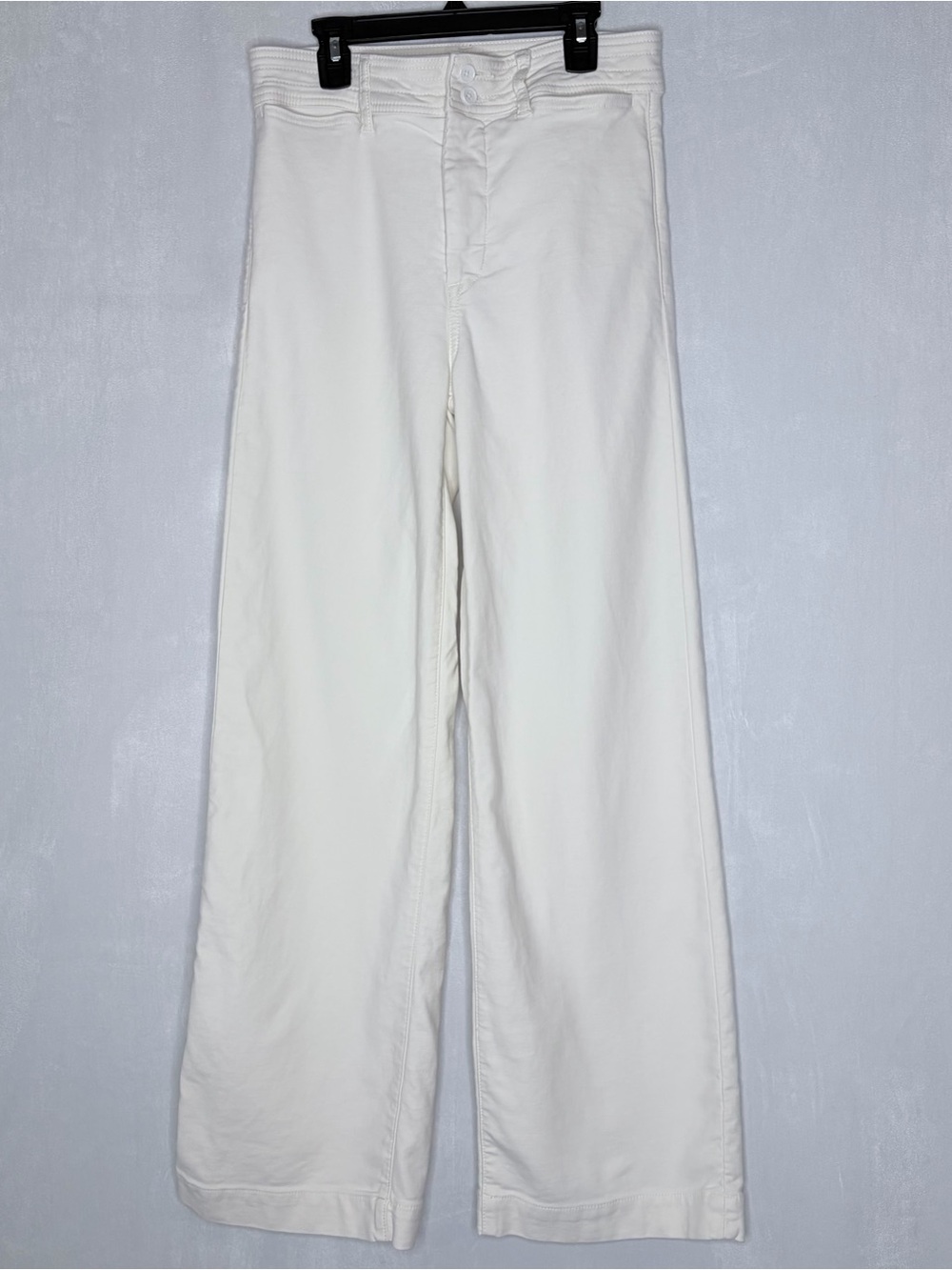 Faherty White Stretch Harbor Wide Leg Pants - Picture 4 of 9